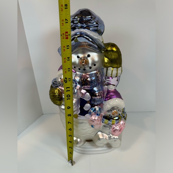 Christmas Snowman & Family Hand Blown Glass 18”Tall On Wood Base
Pre- owned - Picture 4 of 13